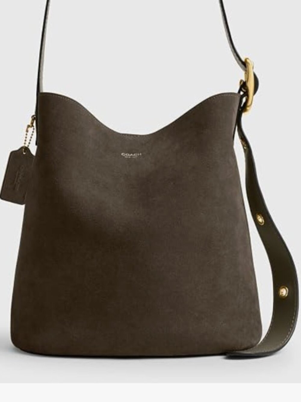 COACH Bleecker Bucket Handbag - Olive Suede - Factory Wrapped - NWT